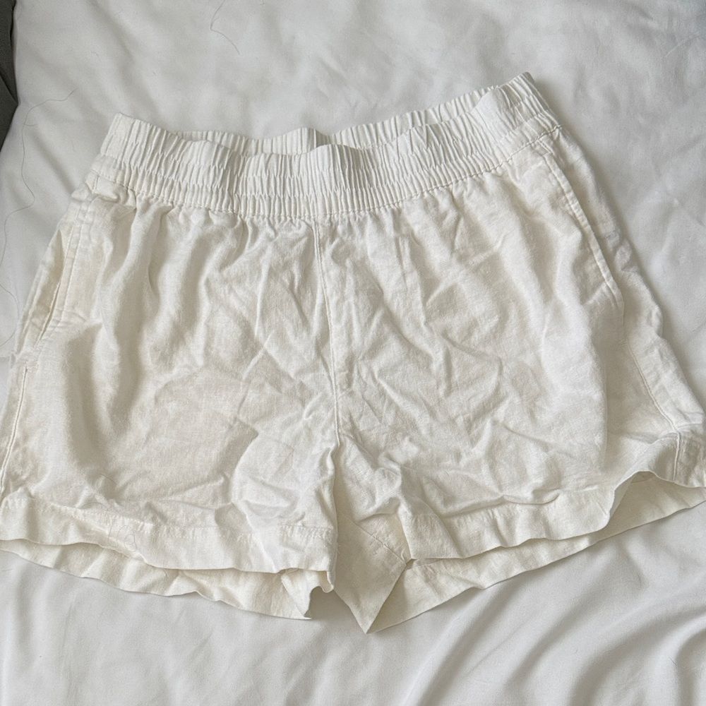 White Linen Shorts